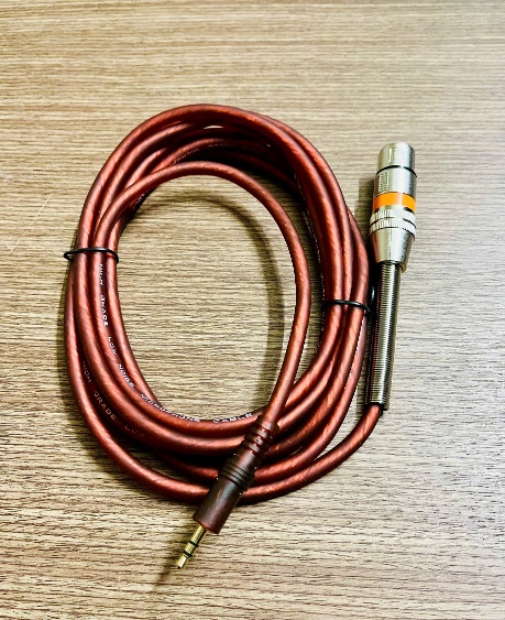 Dây canon nâu cho mic thu âm đầu 3.5 ly dài 3m